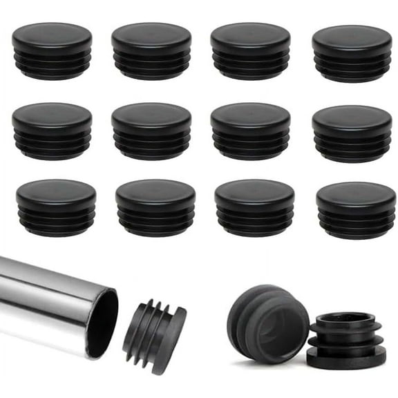 WEUVEB 40-Pack Plastic Round Tube Plug End Caps, Easy to Install Non- Chair Leg Protectors for Furniture