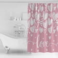 thumbnail image 4 of Extra Long Shower Curtain 72x84 Inch, Pink Valentines Shower Curtain Waterproof Bathroom Decor White Love Heart Fabric Bath Curtain Set Accessories with Hooks, 4 of 6