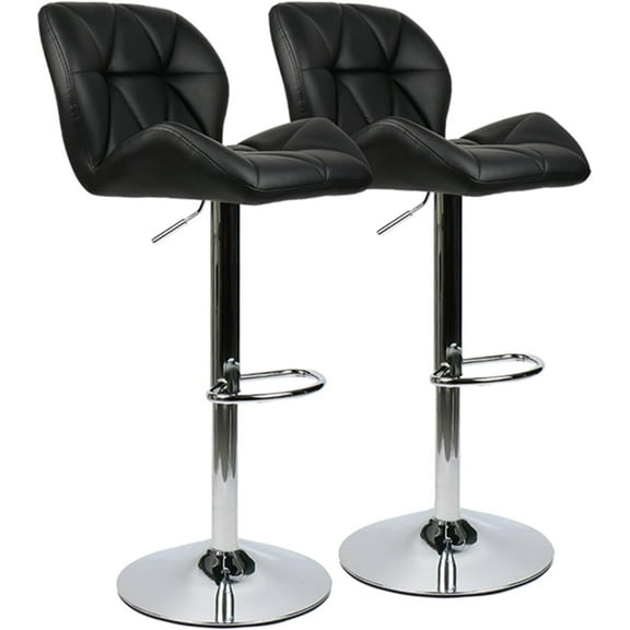 ARTETHYS Bar Chairs Set of 2 PU Leather Barstools Adjustable Height Swivel 360 Degrees Black