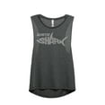 thumbnail image 1 of Auntie Shark Women's Fashion Sleeveless Muscle Tank Top Tee Charcoal Grey Small, 1 of 4