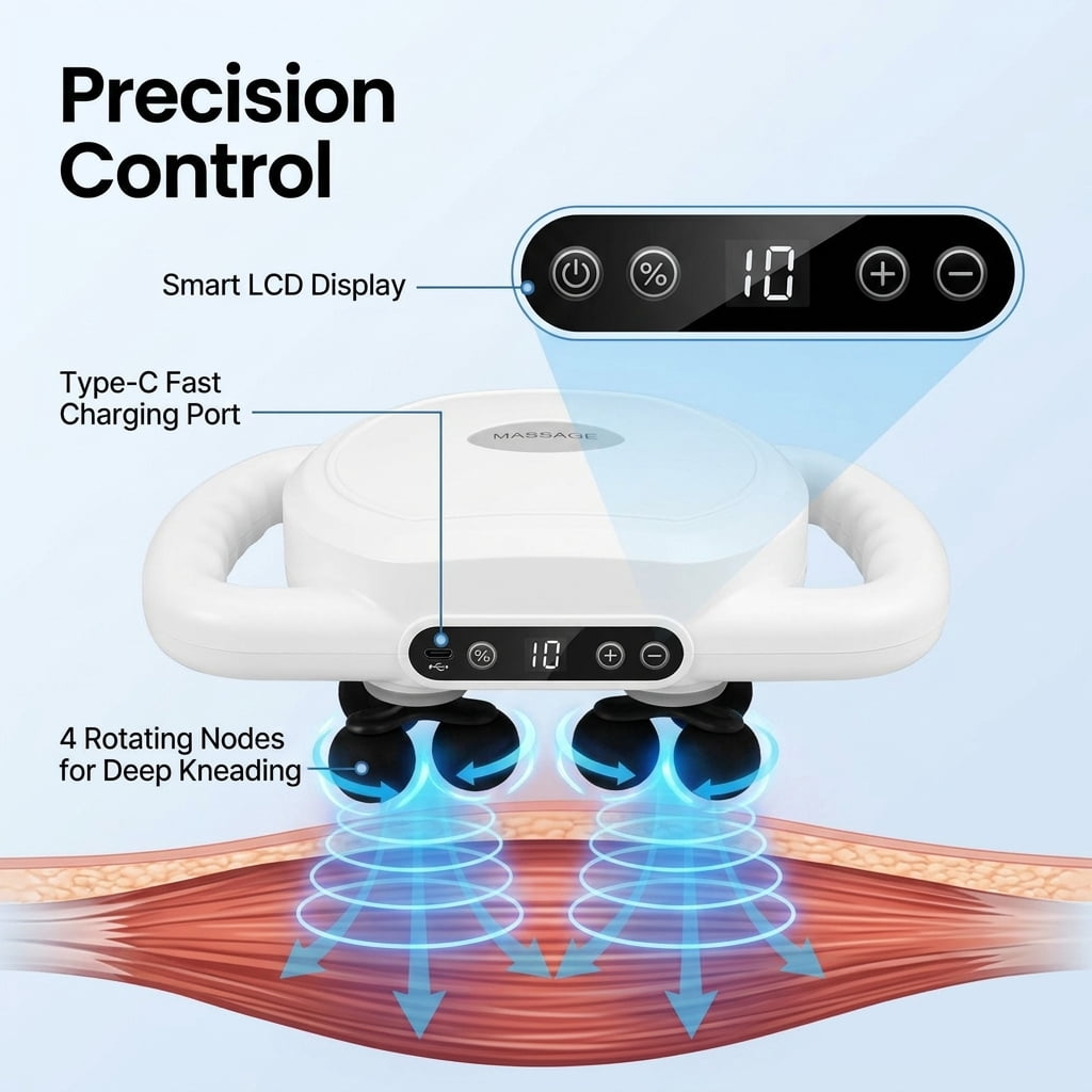 12-Head Deep Tissue Massage Gun | 9-Mode Quiet Muscle Pain Relief Tool