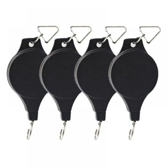 4 Pack Poulie Rétractable Panier Suspendu Cintre Jardin Pots de Plantes Crochets