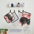 thumbnail image 5 of Black Cat with Rose 5 Pcs Kitchen Set Heat Resistant Oven Mitts and Non-Slip Pot Holders with Adjustable Cooking Apron, 5 of 6