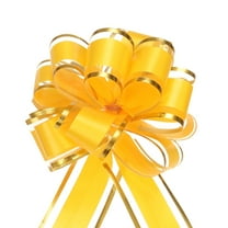 Uxcell 5Pcs 4" Large Big Pull Bow Gift Wrapping Bows Ribbon for Christmas Yellow