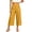 Yellow, variant on Khunlpohl Cotton Linen Capris Pants for Womens Wide Legs Casual Loose Pant Fashion Lightweight Capri Trousers with Pockets