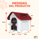 thumbnail image 2 of Casa para Perros Medianos, Chicos y Pequeños Plástico Resistente para Exterior e Interior, Diseño Térmico con Ventilación, Puerta Metálica Segura, Plegable y Compacta, 75x53x66 cm, Color Rojo, 2 of 8