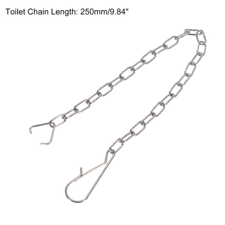 Uxcell Toilet Handle Chain – 3 Pack 250mm (9.84") Stainless Steel Universal Toilet Flapper Lift Chain With Hooks & Triangle Rings