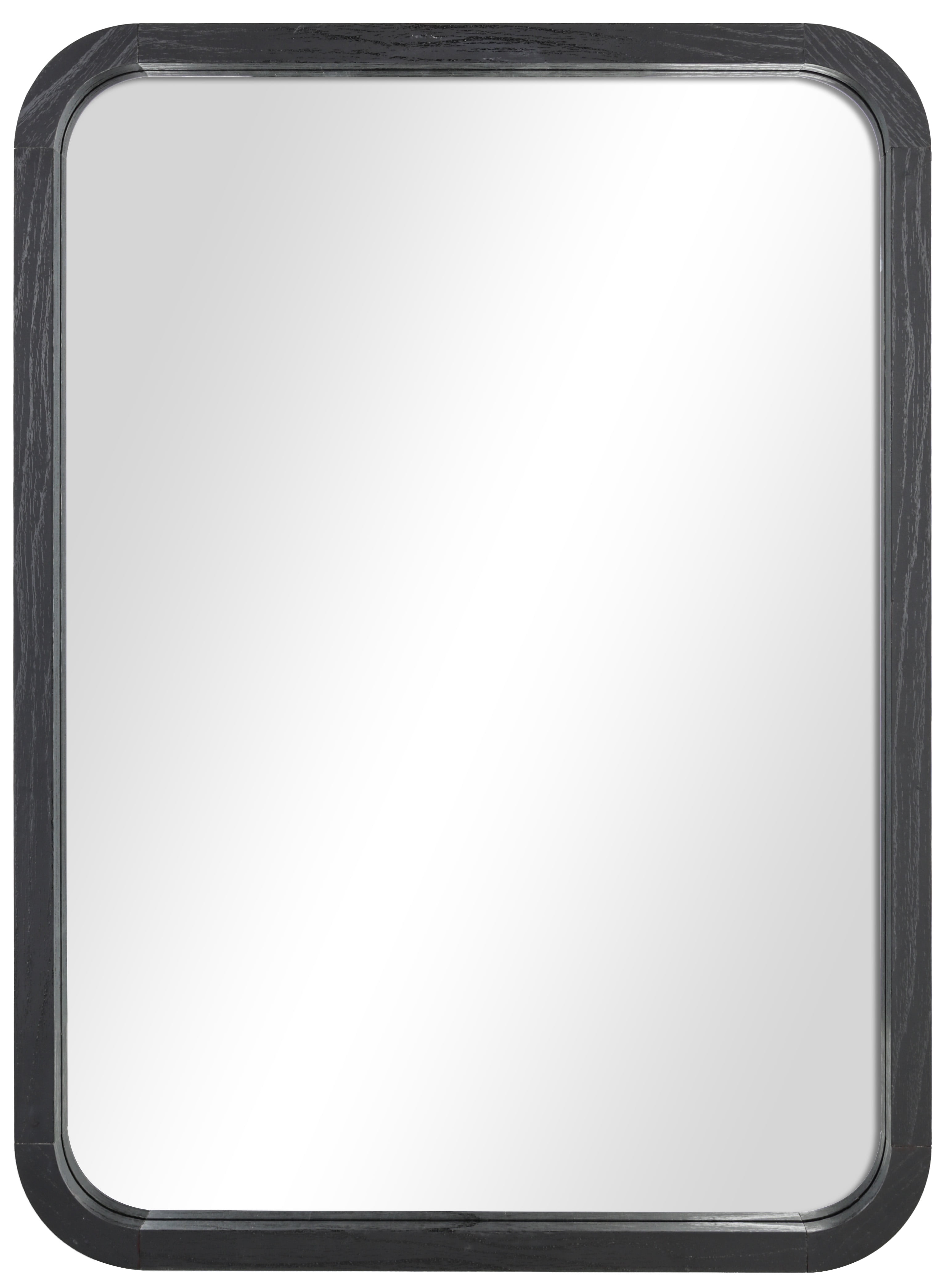 (2 pack) Mainstays 22inx30in Rounded Edge Rectangular Black Finish Wall Mirror