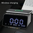 thumbnail image 3 of Alarm Clock Radio Speaker with Wireless Charging Dual USB Ports, Digital FM Radio, 10W Stereo Bass, Bedside Charging Station, Dimmable LED Display, 3 of 7