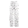 thumbnail image 5 of Women's High Waist Straight Leg Casual Pants Comfortable Daily Wear Drawstring Floral Print Design for Spring Summer and Fall Seasons, 5 of 5