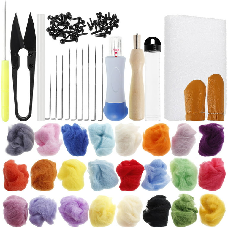 Needle Felting Starter Kit, Natural & Animal Colors, Merino Wool