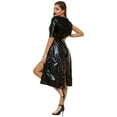 thumbnail image 4 of Babysbule Womens Dresses Women Hallow Cosplay One-Piece Witch Suit Patent Leather Outfit, 4 of 9