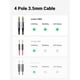 thumbnail image 3 of Cable Audio Ugreen Auxiliar 3.5mm de 4 Polos 2m Negro Ugreen UGCBAUXNYL2M4P, 3 of 7