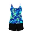 thumbnail image 7 of WRKEKC Women's Swimwear Hawaiian Print Tankini Top with Pockets and Boyleg Bottoms Removable Padded Cups Wireless, 7 of 7