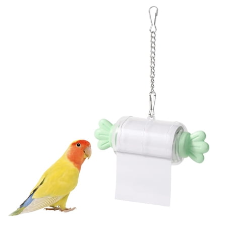 Bird Shredding Toys, Parrot Rolling Paper Play Toy with Hanging Chain, Interactive Chewing Accessory for Parakeet Cockatiel & Medium Parrot Cage Use.