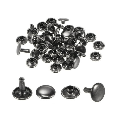 

20 Sets Leather Rivets Dim Gray 10mm Double Cap Brass Rivet Studs