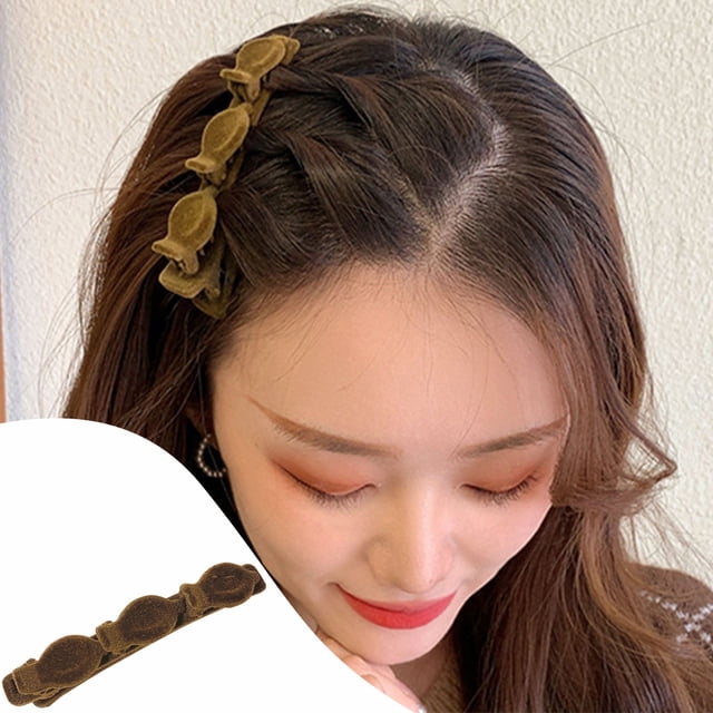 Anillo para el cabello, pinzas para el cabello, joyería para el cabello para trenzas, pinzas para el cabello flocadas, textura para flequillo lateral, artefacto organizador para cabello roto, pinzas p