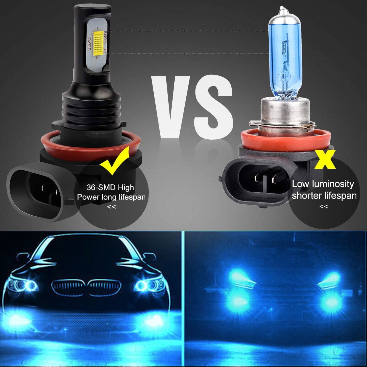 H9 H11 High/Low Beam Headlights for Buick Lacrosse 2005-2010 2011 2012 2013