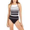 thumbnail image 3 of Lauren Ralph Lauren BLACK/WHITE Gradient High Neck Mio One-Piece Swimsuit, US 16, 3 of 6