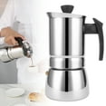 thumbnail image 4 of Stainless Steel Moka Pot Portable Coffee Maker Brewing Coffee Machine Coffee Machine Maker for Home Office[200ml], 4 of 5