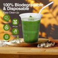 thumbnail image 5 of GREEVIRO Compostable Clear Plastic Cups, Reusable & Disposable, 12 Oz, 100 Pack, 5 of 9