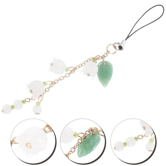 WEUVEB 1Pack Cell Phone Charm Multi Flower Shaped Pendant 5.5x0.5in For Phone Accessory