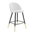 thumbnail image 3 of Modway Cordial Performance Velvet Counter Stools - Set of 2 in White, 3 of 10