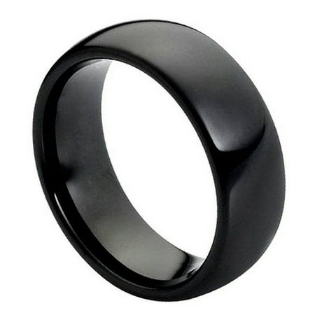 Palm Tungsten E2 Accessories 8mm Tungsten Carbide Brushed Beveled Edge Shiny Center Wedding Band Ring For Men Or Ladies ()