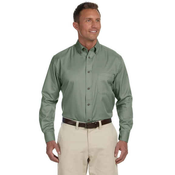 Harriton M500 Easy Blend Long-Sleeve Twill Shirt With Stain Release