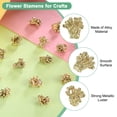 thumbnail image 2 of Uxcell 50-Pack Flower Pistil Metal Alloy Flower Blossom Connectors Charm, 6.5mm x 6.8mm Metal Material [Light Gold], 2 of 6