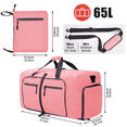 65L Foldable Duffel Bag Women, 24" Travel Bag with Shoes Compartment