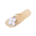 thumbnail image 6 of Xucatan Women's Flip Flops, Floral Embellished Thong Sandals, Round Toe Open Toe EVA Slippers, Versatile Summer Beach Pool Footwear Gift, 6 of 9