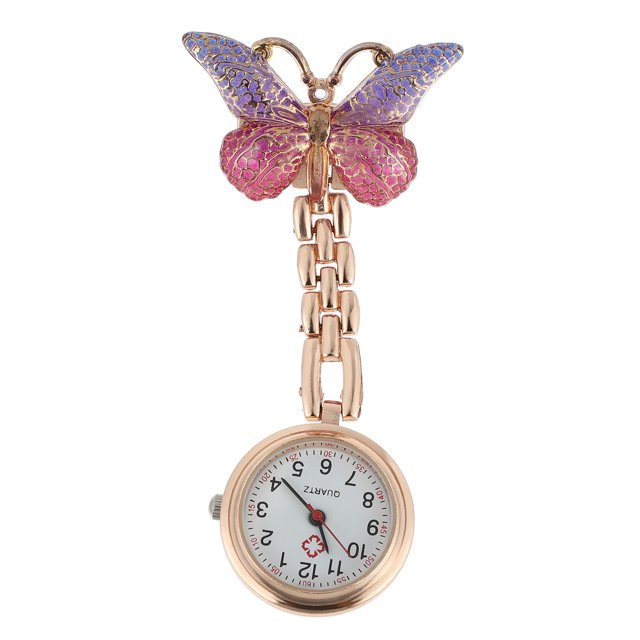 MasteelfCA Montre Colorée pour Femmes Décor Clip Infirmière Broche Montre Poche Suspendue