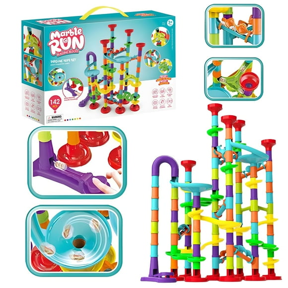 Rock Goldfish Marble Run Set - 172 Pcs STEM Learning Toy for Kids 4-8 | Marble Track, Marble Race Tracks for Kids, Marble Tower, Construction Building Blocks Toys(G20)