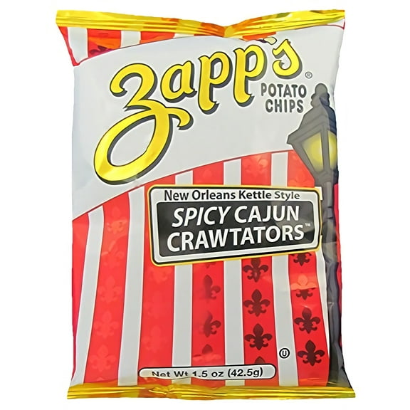 Zapp's New Orleans Kettle-Style Potato Chips, Cajun Crawtator Crunchy Chips | 30 Count