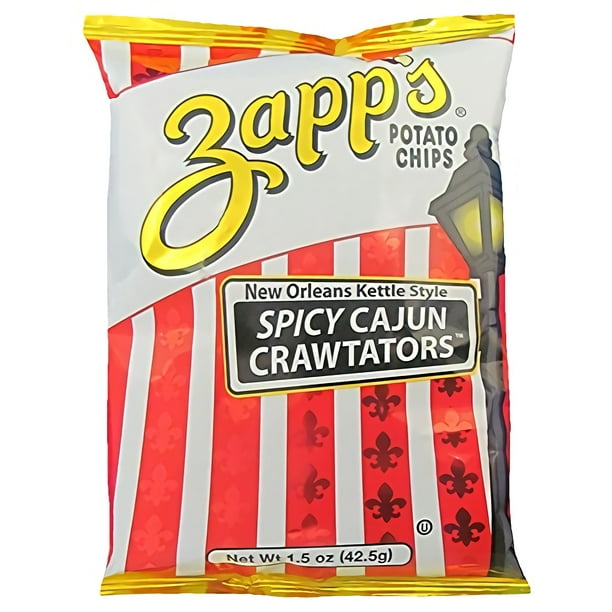 Zapp's New Orleans KettleStyle Potato Chips, Cajun Crawtator Crunchy Chips 30 Count