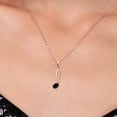 thumbnail image 3 of Gem Stone King 18K Rose Gold Plated Silver Musical Eighth Note Pendant Necklace with Chain Onyx Moissanite (0.44 Cttw), 3 of 6