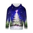 thumbnail image 4 of Sudadera con capucha para hombre, informal, con cordón, estampado navideño, deportiva, blusa de poliéster, 4 of 4