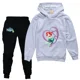 thumbnail image 3 of Ropa deportiva para niños de La Sirenita, trajes casuales con capucha para niñas, pantalones negros, traje para adolescentes, ropa de abrigo para niños, conjuntos para bebés, 3 of 5