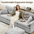 thumbnail image 4 of Korser L Shaped Modern Sofa with Movable Ottoman Convertible Modular Sectional Cloud Couch with Deep Seat & Pillow,Chenille 3-Seat Couches for Living Room,Assembly Required,Light Grey, 4 of 7