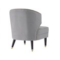 thumbnail image 6 of Nicole Miller Accent Chair Houston Velvet Upholstered Channel Tufted Back Nailhead Trim Metal Tipped Legs Grey/Gold, 6 of 10