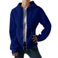 thumbnail image 5 of Holzkary Zip Up Cardigan Sweatshirts for Women and Pure Color Long Sleeved Knitted Zipper Sweater Long Sleeve Lightweight Hoodie Oversized Casual Hoodies Sweater Fashion Jackets Blue L, 5 of 9