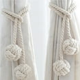 thumbnail image 2 of maskred Natural Cotton Curtain Rope Tiebacks Handmade Decorative Curtain Holdbacks, 2 of 6