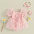 thumbnail image 4 of Fortune Barboteuse en Tulle pour Bébé Fille Nouveau-Né 3D Fleur Manches Courtes 0-18 Mois, 4 of 8
