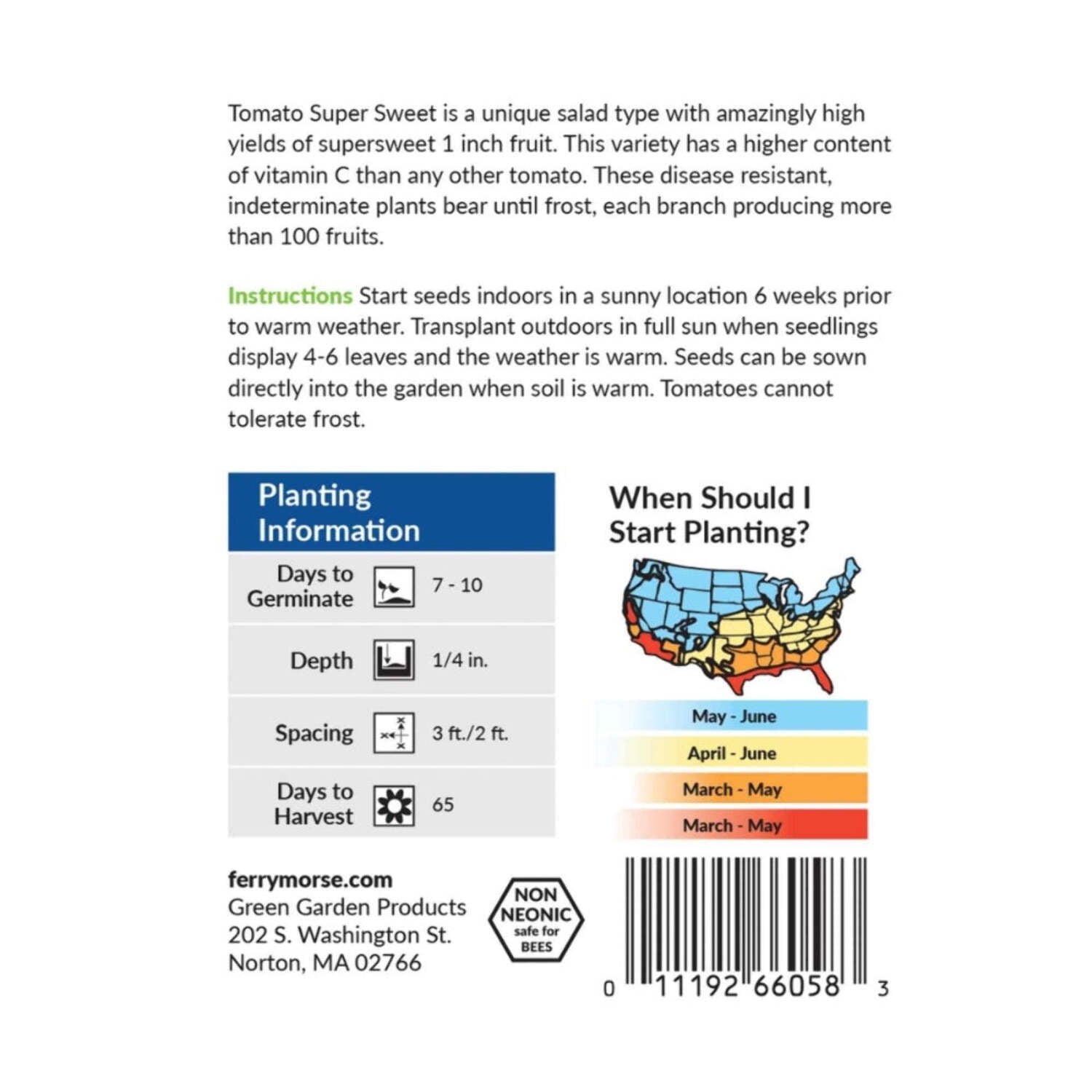 Ferry-Morse Online Edition Tomato Supersweet 100 Hybrid Seeds - 8 Pack