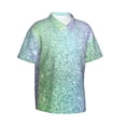 thumbnail image 2 of Bixox Men's Hawaiian Shirts Men's Beautiful Glitter Print Short-Sleeve Shirt-Medium, 2 of 8