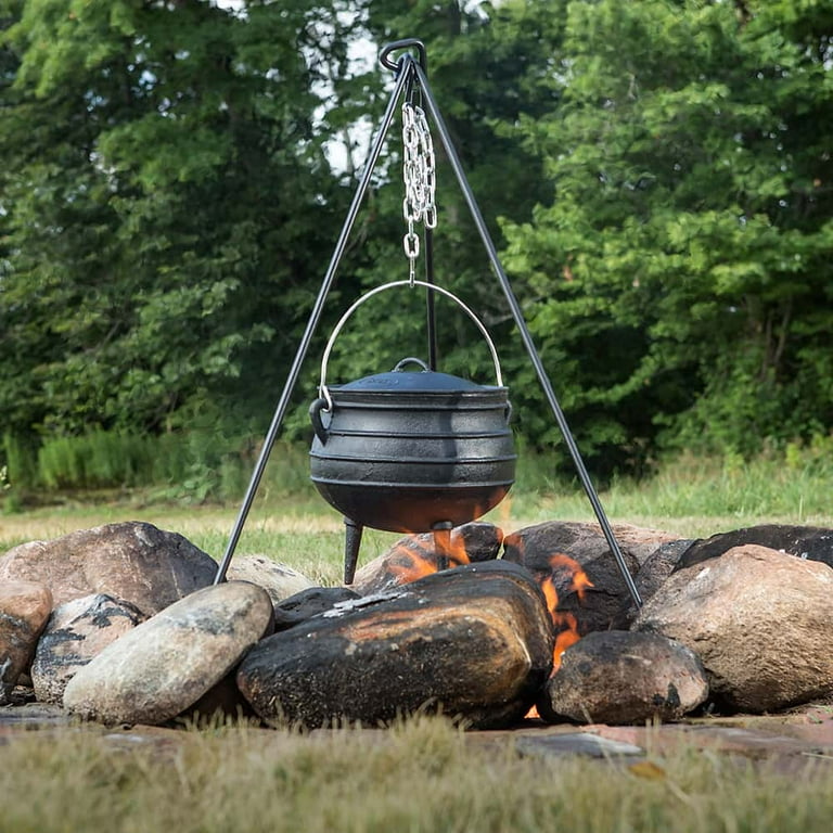 Lehman's Campfire Cooking Kettle Pot - Cast Iron Potje Dutch Oven with 3  Legs and Lid, 19.25 inch, 14.75 gallon