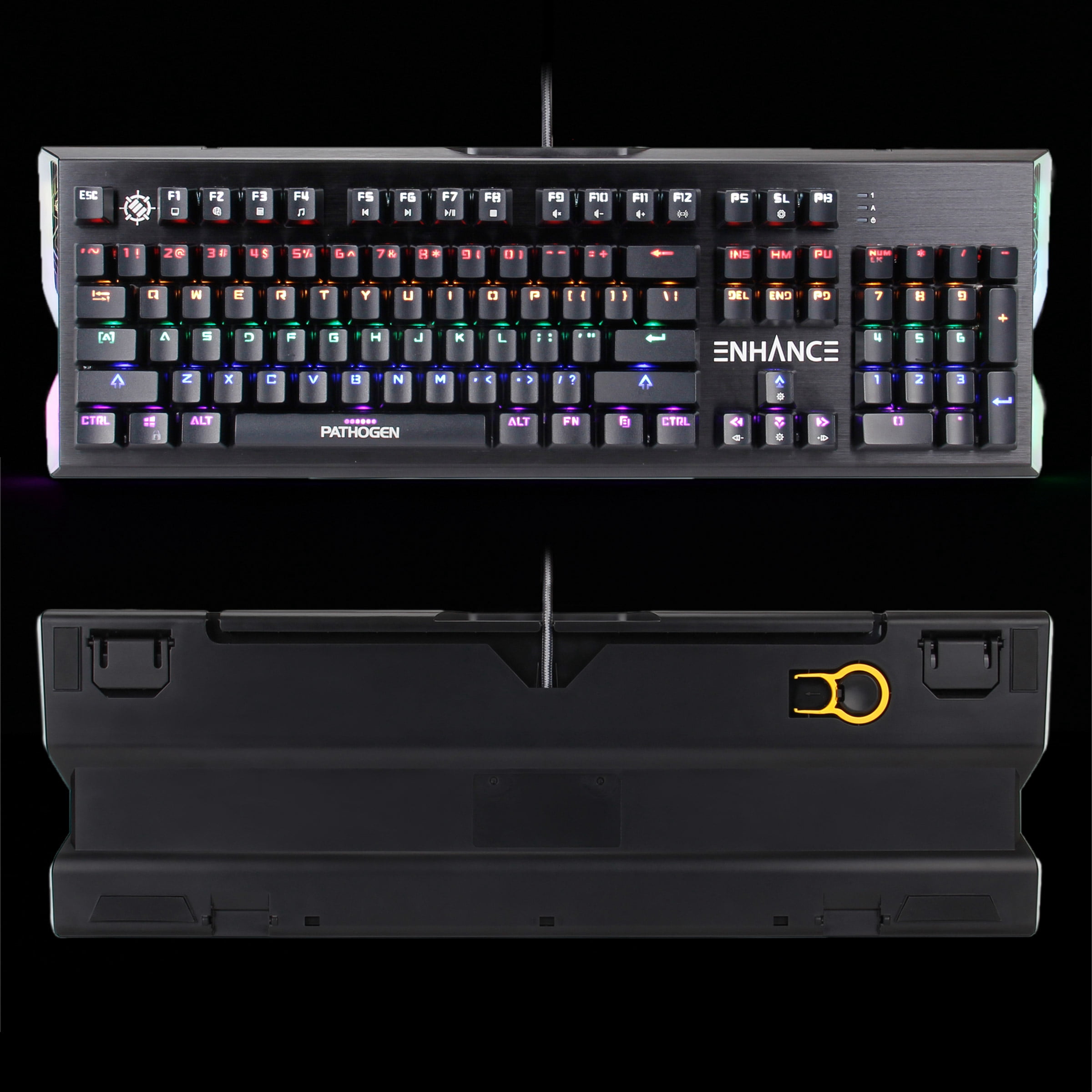 ENHANCE Optical Gaming Keyboard w/ Blue Tactile Mechanical Switches - Rainbow LED with 9 Effects