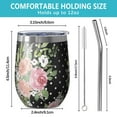 thumbnail image 5 of 12oz Stemless Wine Tumblers Pioneer Flower Vacuum Insulated Stainless Steel Travel Tumbler Cups Mug with Lid and Straw for Champaign,Cocktail,Beer with Cleaning Brush, 5 of 5