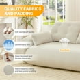thumbnail image 5 of Lazy Sofa Couch, 78.7" Multi-Functional Foldable Sofa Bed, 3-in-1 Teddy Fabric Foam-Filled Sleeper Sofa Bed for Living Room,Guest Bed,Playroom, White, 5 of 10